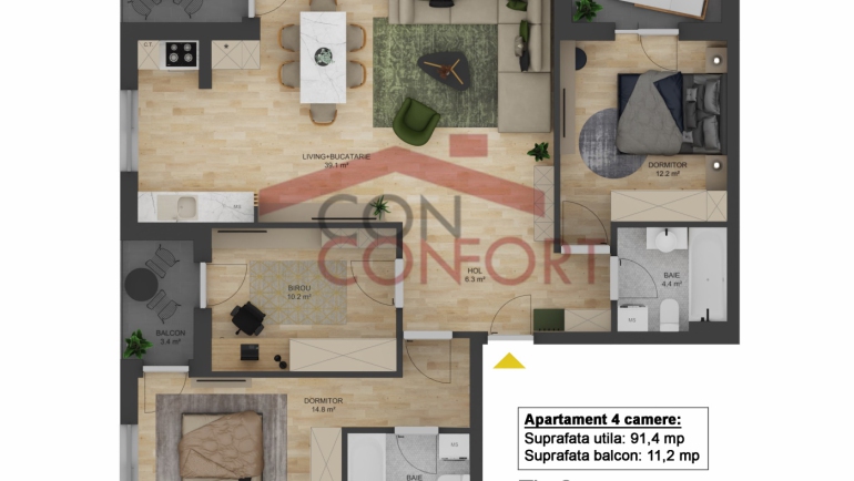Apartament 4 camere – tip 2