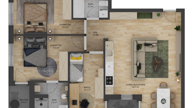 Apartament 4 camere – tip 1